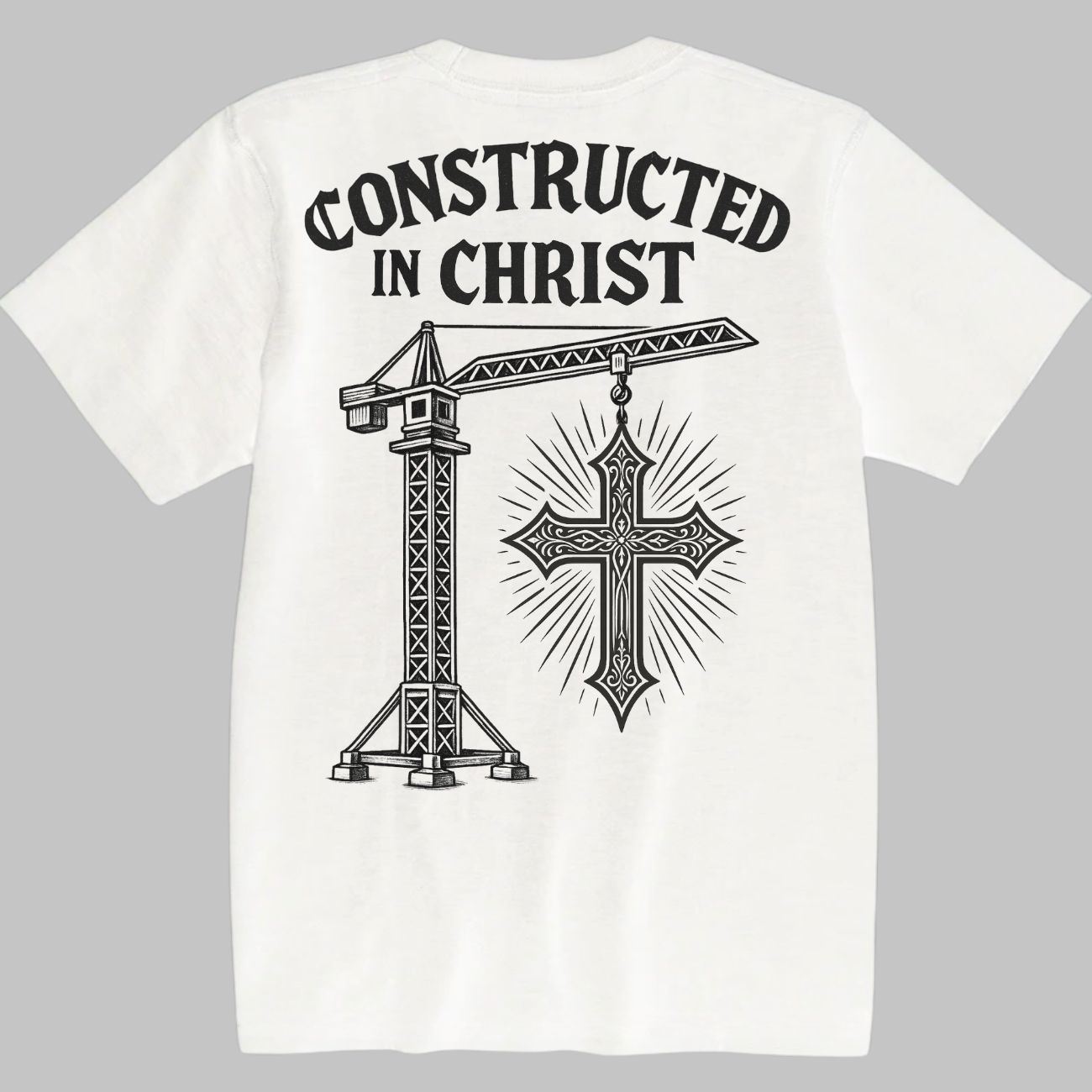 Constructed In Christ - Premium White Tee