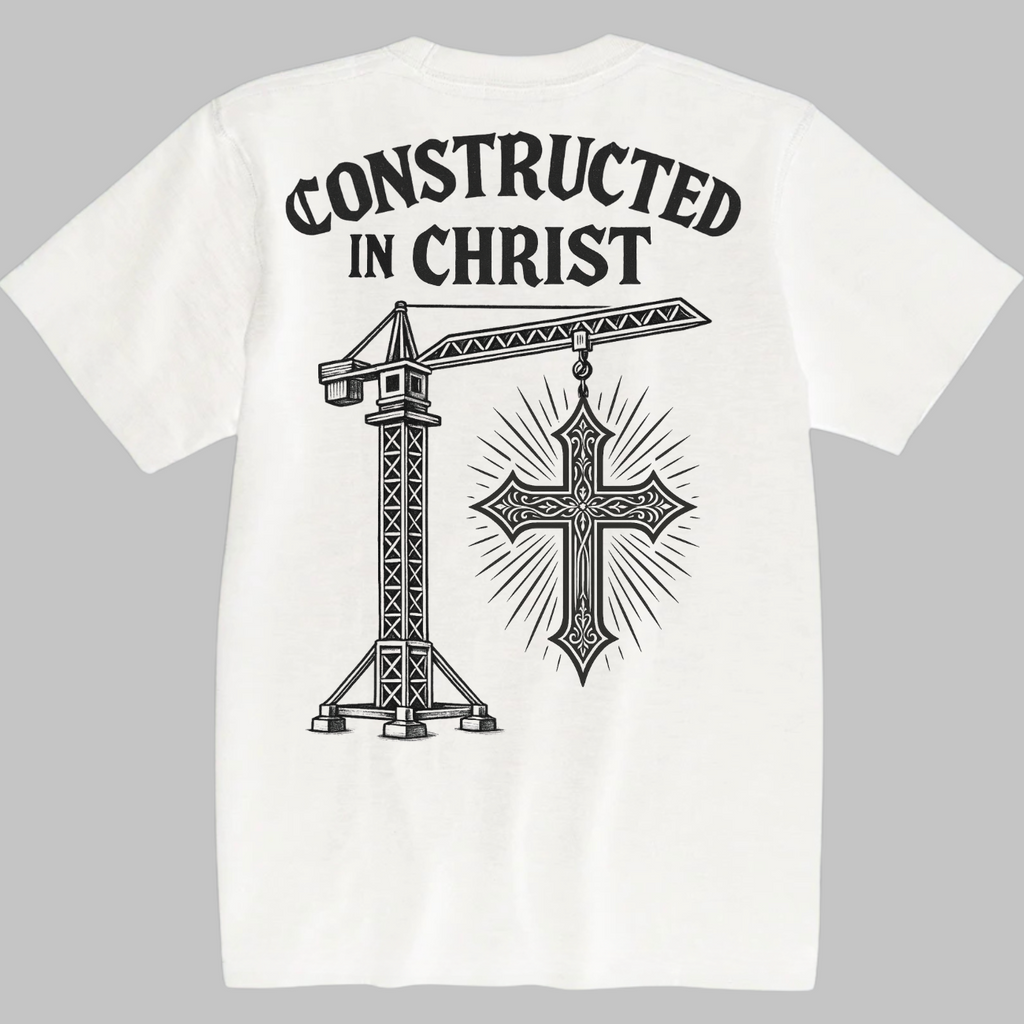 Constructed In Christ - Premium White Tee