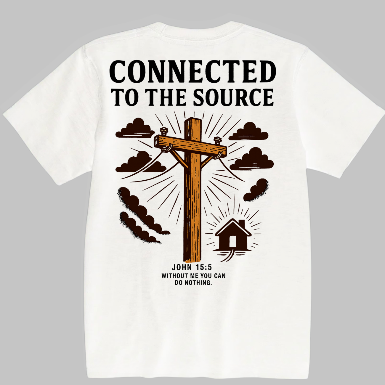Connected To The Source - Premium White Tee