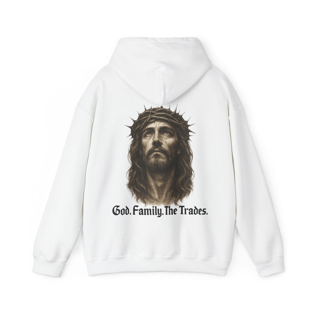 God. Family. The Trades. - Premium White Hoodie