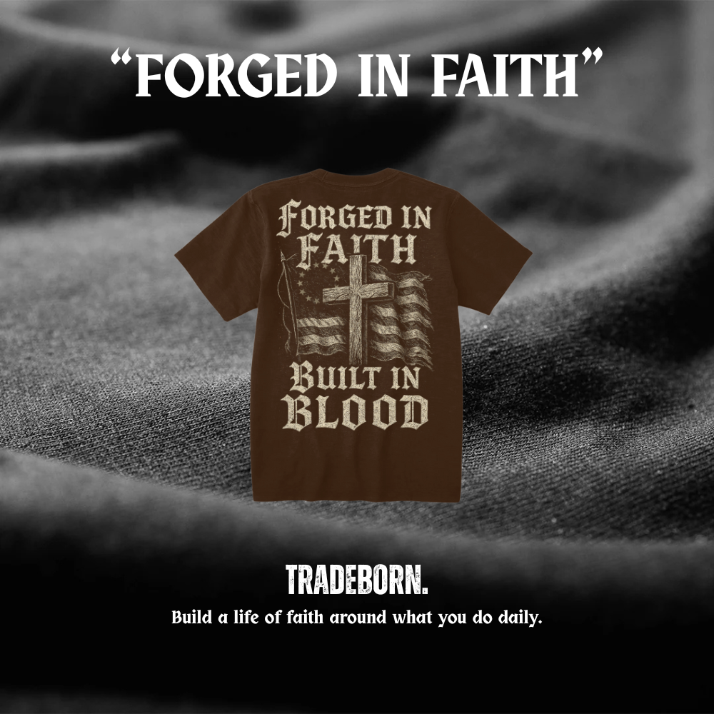 Forged In Faith - Premium Brown Tee