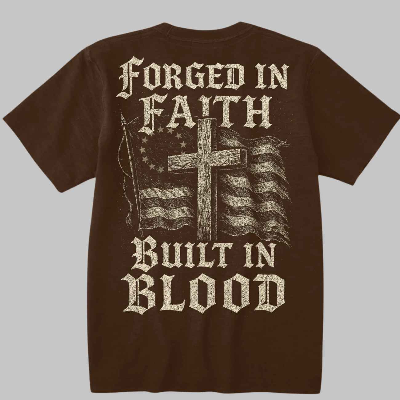 Forged In Faith - Premium Brown Tee